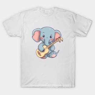 Cute Elephant Playing Guitar T-Shirt